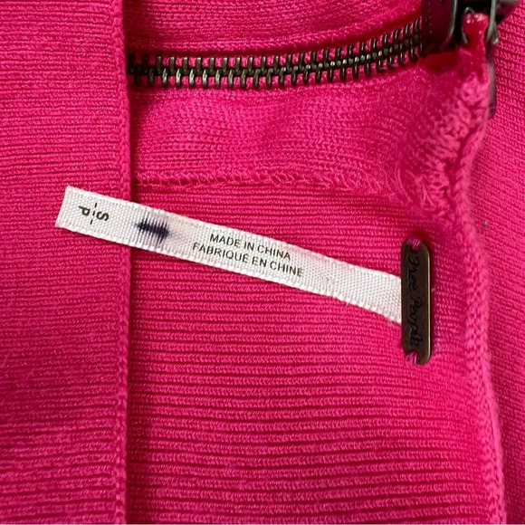 Free People Hot Barbie Pink Sweater Ribbed Dress Slouchy Bubble Sleeves Size S - Picture 4 of 5